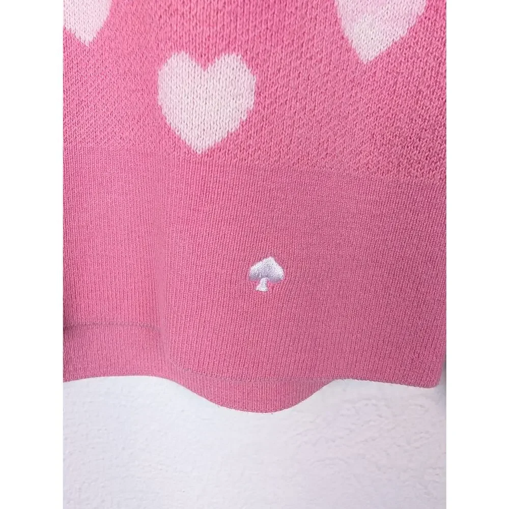 Kate Spade Sweater Perfect Heart Rich Carnation Feminine Designer Pink Size XS